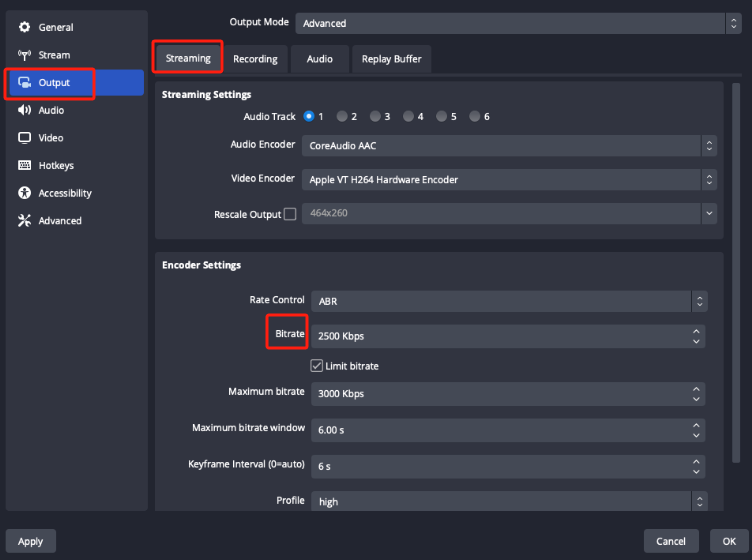 Verringern Sie die Bitrate, um das Aussetzen von OBS-Frames zu beheben