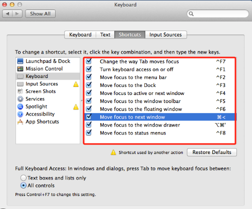 Screenshot auf dem Mac reparieren, der nicht über die Tastatureinstellungen funktioniert