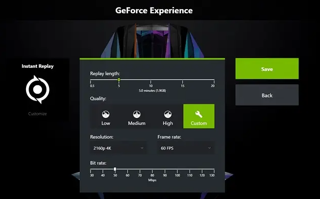 Nvidia ShadowPlay Sofortwiedergabe