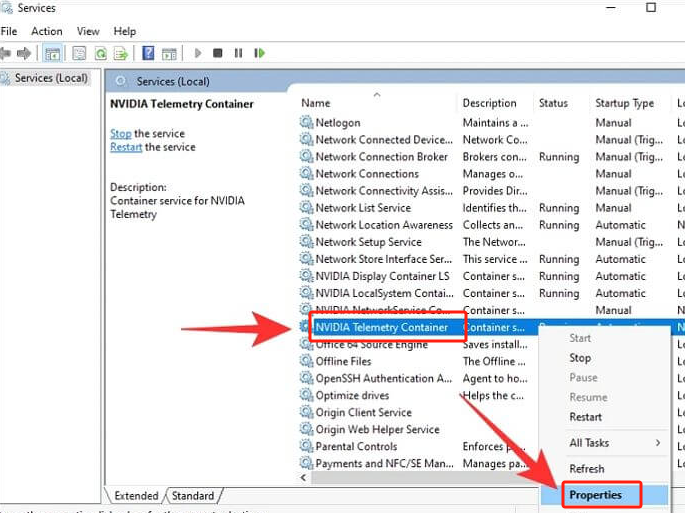 Stellen Sie sicher, dass Nvidia Telemetry mit Ihrem Desktop interagiert