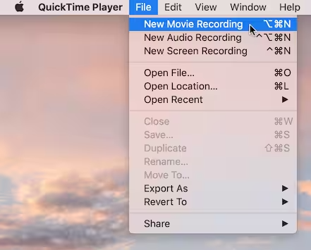 Nehmen Sie Videos mit einer Webcam auf dem Mac QuickTime auf