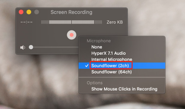Machen Sie eine QuickTime-Bildschirmaufnahme mit Audio über Soundflower