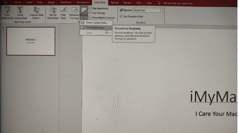 Bildschirm mit Audio über PowerPoint aufzeichnen