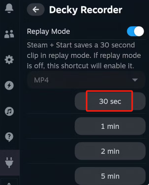Zeichnen Sie die letzten 30 Sekunden auf Steam Deck auf