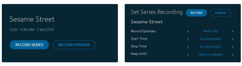 Aufzeichnen auf Spectrum Cloud DVR
