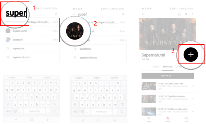 Nehmen Sie YouTube TV auf einem Telefon auf