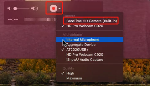 Bildschirmaufnahme mit einer Facecam mit QuickTime