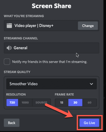 Disney Plus auf Discord auf dem Mac streamen