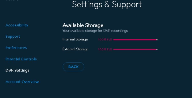 Zeigen Sie den verfügbaren Speicher an, um das Problem mit dem Spectrum DVR zu beheben.