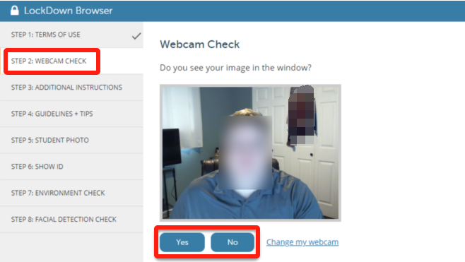 Finden Sie heraus, ob der Lockdown-Browser Sie per Webcam-Vorabprüfung aufzeichnet