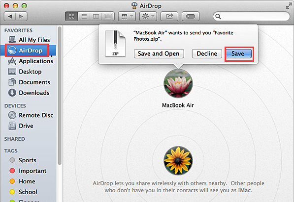 AirDrop vom Mac zum iPhone
