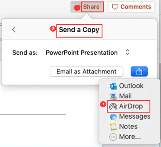AirDrop Eine Excel-, Word- oder Powerpoint-Datei