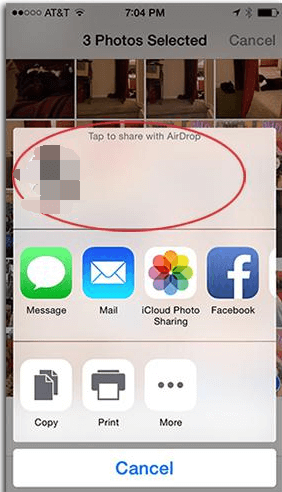 Verwenden Sie Airdrop, um Dateien von einem iPhone auf einen Mac zu übertragen