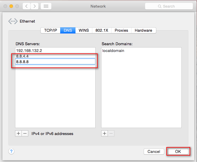 Ändern Sie die DNS-Einstellungen