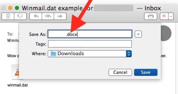 Öffnen Sie Winmail.dat auf dem Mac, indem Sie den Erweiterungsnamen ändern