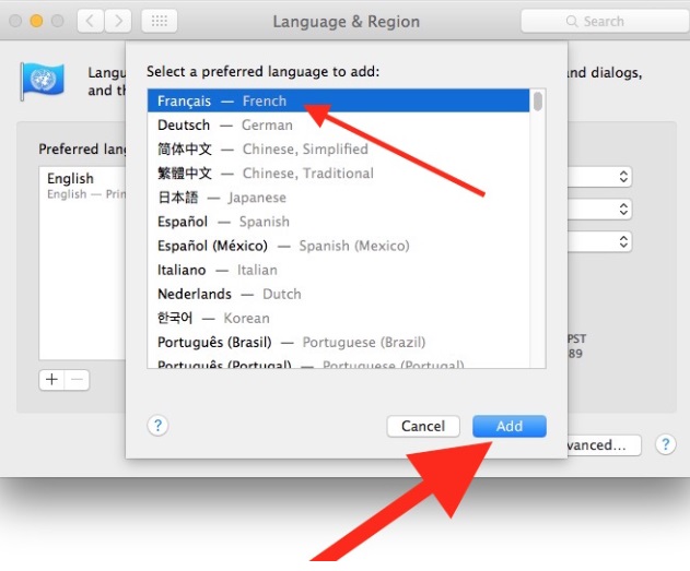 Wählen und ändern Sie die Sprache auf dem Mac