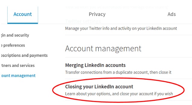 So schließen Sie Ihr LinkedIn-Konto