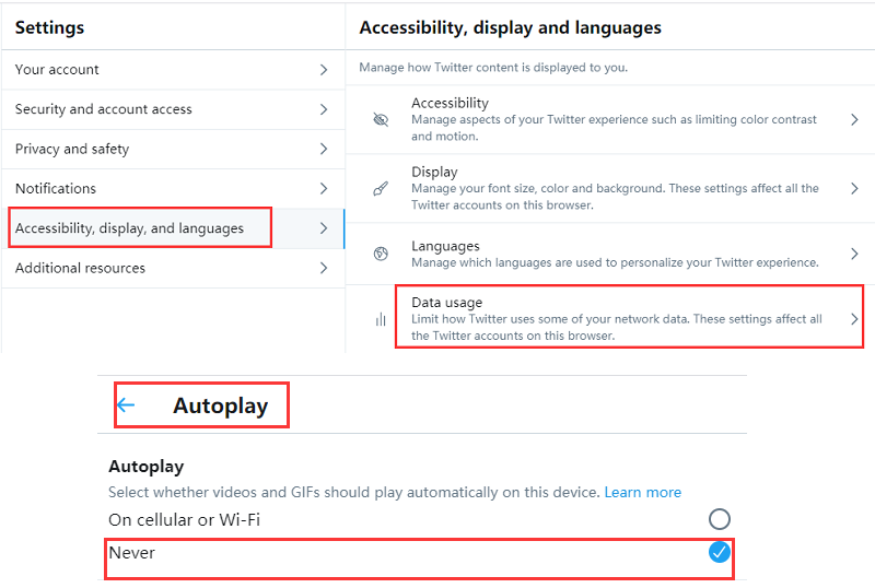 Stoppen Sie die automatische Videowiedergabe auf Twitter