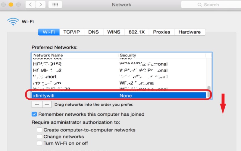 Ändern Sie die Netzwerkpriorität, um Xfinity WiFi auf dem Mac zu deaktivieren