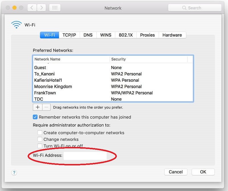 MAC-Adresse auf dem Mac finden