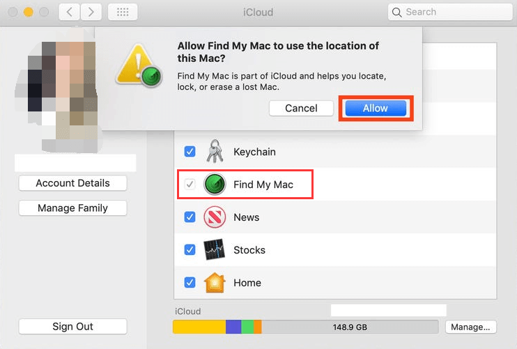 Verwenden von "Mein iPhone suchen auf dem Mac"