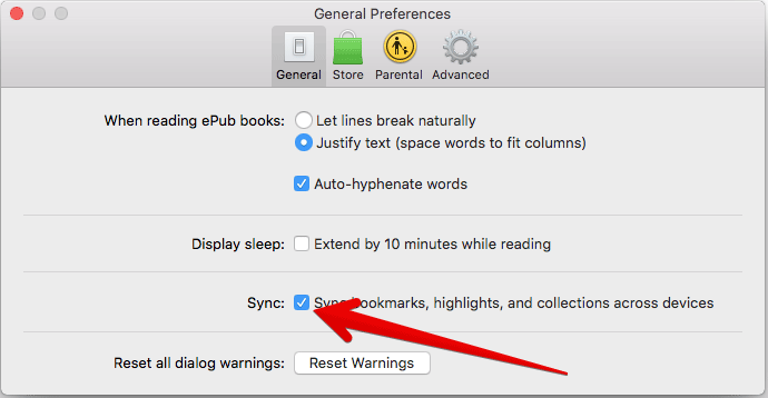iBooks-Einstellungen