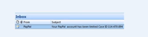 PayPal Account Limited Phishing-E-Mail sieht aus wie im Posteingang