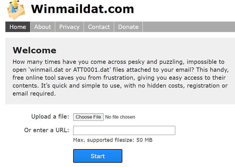 Öffnen Sie Winmail.dat-Dateien auf dem Mac online