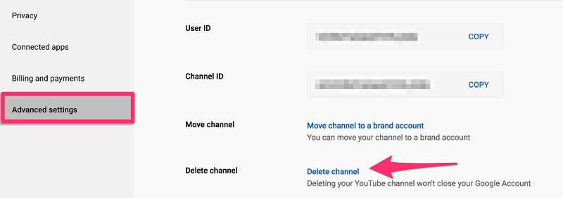 Schritte zum Löschen eines YouTube-Kanals