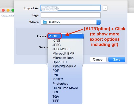 Speichern Sie eine Datei als GIF in der Vorschau auf dem Mac