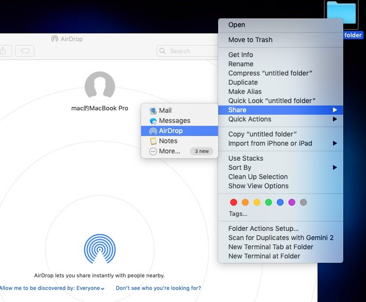 Teilen Sie Ihre Dateien mit AirDrop von Mac