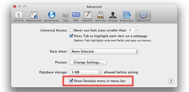 Überprüfen Sie das Element auf dem Mac