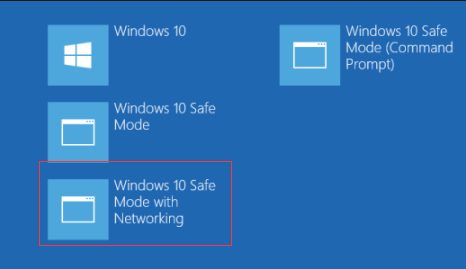Windows 10-abgesicherter Modus mit Netzwerk