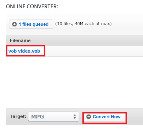 Machen Sie VOB zu MPG mit dem Online-Tool