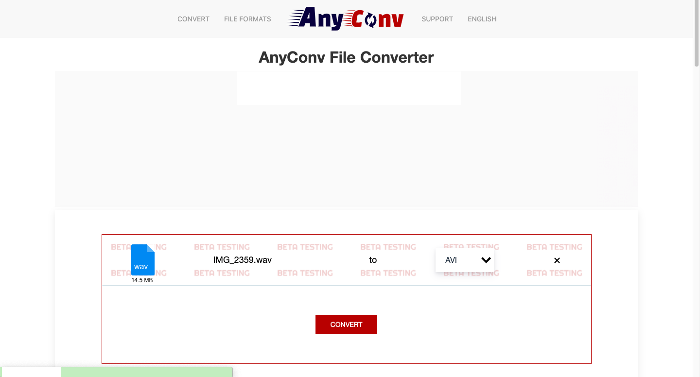 Konvertieren Sie WAV in AVI mit AnyConv.com