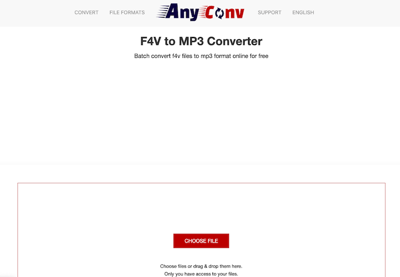 Verwenden Sie AnyConv, um F4V online in MP3 zu konvertieren