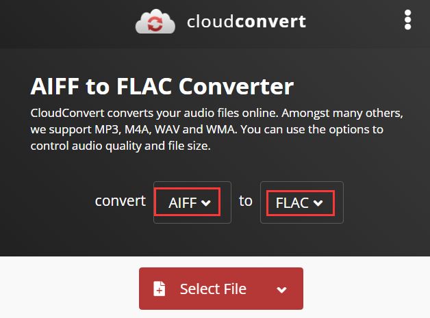 Konvertieren Sie AIFF online in FLAC