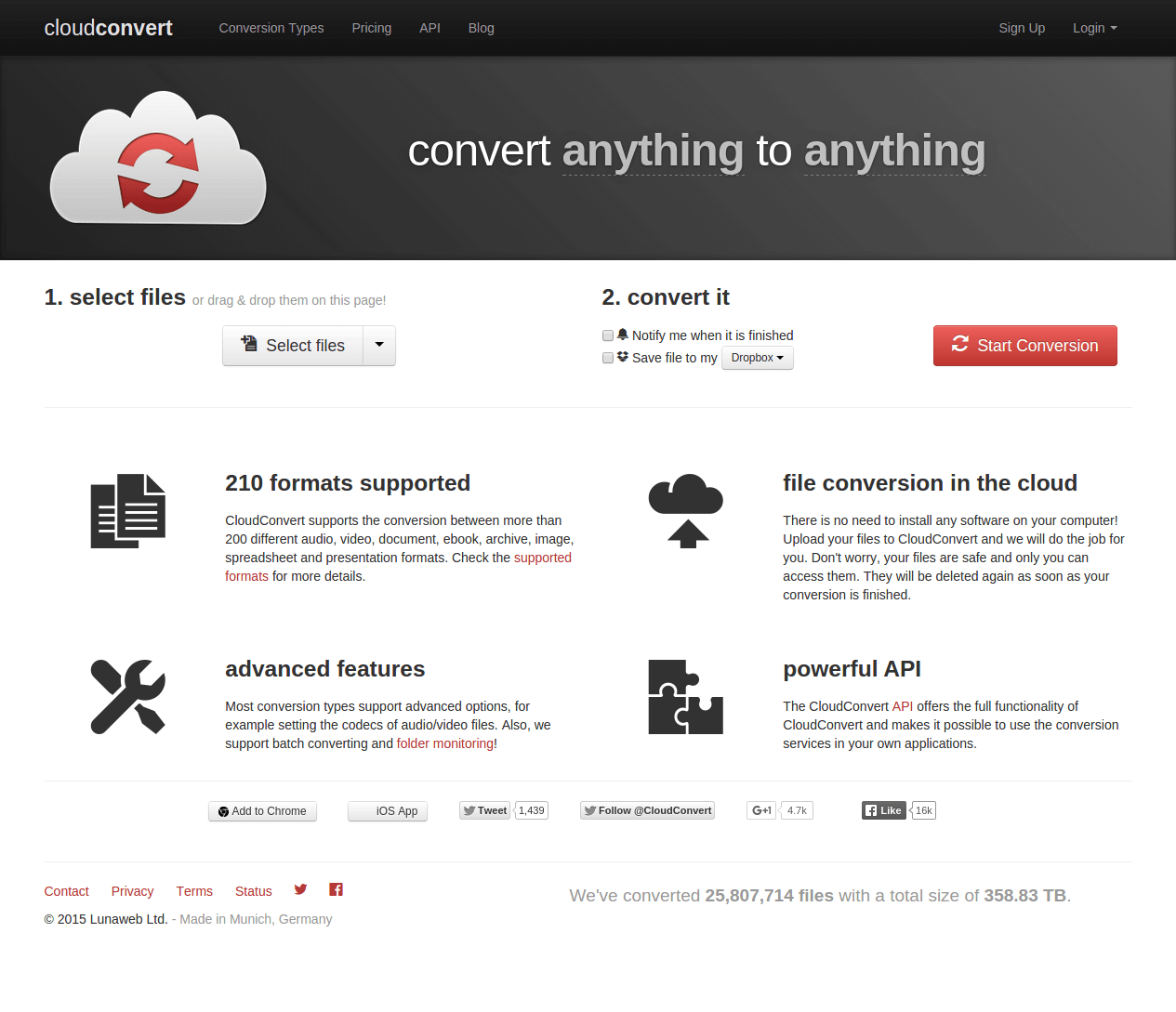 Konvertieren Sie WMV in AVI mit CloudConvert
