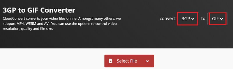 Konvertieren Sie 3GP in GIF mit Cloudconvert