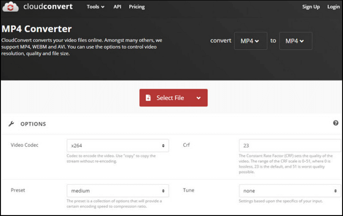 Konvertieren Sie 480p- in 1080p-Videos mit cloudconvert.com