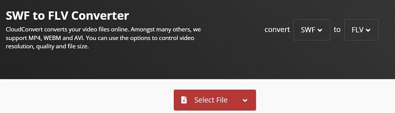 Machen Sie mit CloudConvert SWF zu FLV