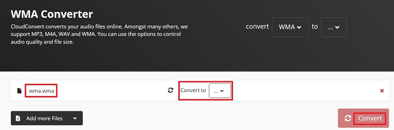 Konvertieren Sie WMA in WMV Online