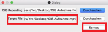 Konvertieren Sie FLV in MP4 in OBS