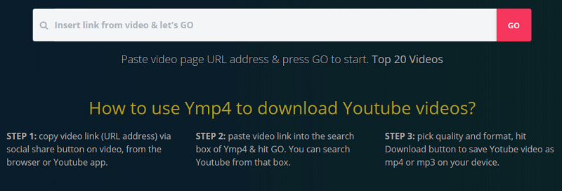Konvertiere YouTube über YMP4 in MP4