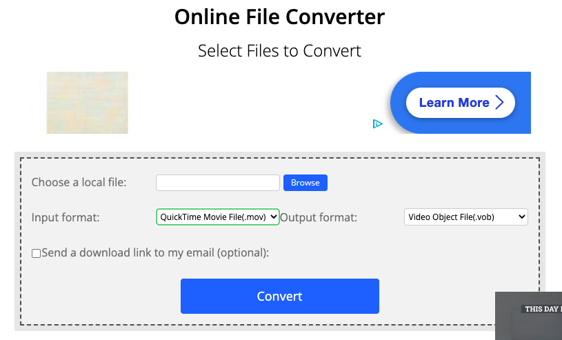 Konvertieren Sie MOV in VOB mit ConvertFiles