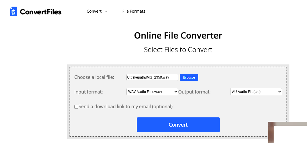 Konvertieren Sie WAV in AU mit ConvertFiles.com