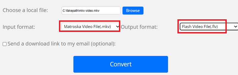 Verwandeln Sie MKV in FLV Online