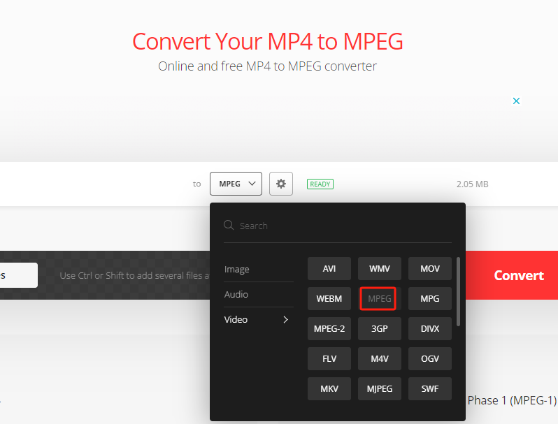 Konvertieren Sie 3GP in MPEG Online