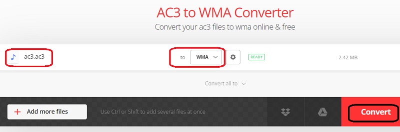 Konvertieren Sie AC3 in WMA Online