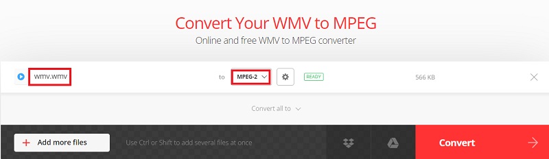 Wandeln Sie WMV mit Online-Tools in MPEG2 um
